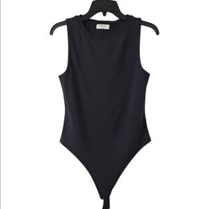 ARITZIA BABATON THONG BODYSUIT BLACK LARGE